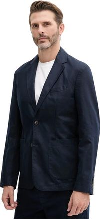 Benetton Enkelrijig blazer - Heren - Blazers - Blauw - S - Katoen - Jassen