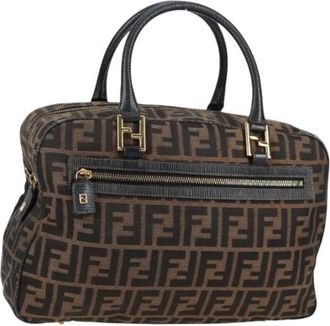 Fendi Pre-owned Handbags, female, Brown, Size: ONE SIZE Pre-owned Vintage Canvas Handbag