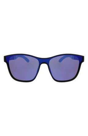 Hurley 50mm Square Shield Polarized Sunglasses in Black /Blue at Nordstrom Rack