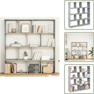 vidaXL Libreria con ripiani - vidaXL Libreria Grigio Cemento 132x29x141,5 cm in Legno Multistrato - Libreria decorativa