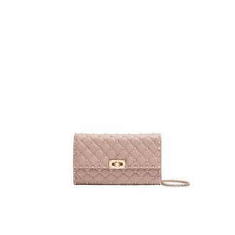 Valentino Tassen, Dames, Roze, ONE Size, Leer, Rockstud Spike Schoudertas