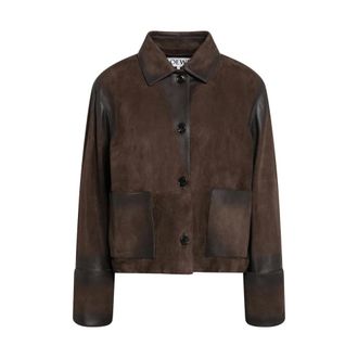 Loewe Turn-up Jacket - female - Loewe - Leather Jackets - Brown - M - Jackets