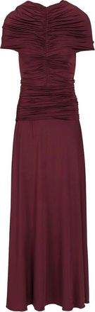 Self Portrait Jersey Jurk met Plooi - Dames - Maxi kleedjes - Rood - XS - Kleedjes