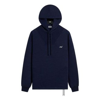 Kith Indigo Fleece Cropped Camden Hoodie Raw Indigo KHMA030181-5146