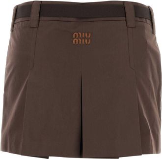 Miu Miu Womens Mini Skirt Brown