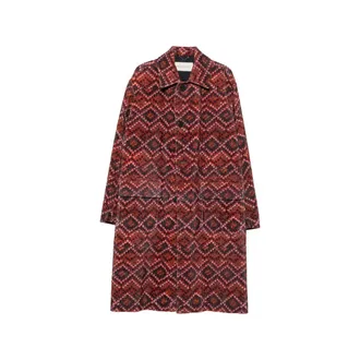 Dries Van Noten Geometric-print Corduroy Coat