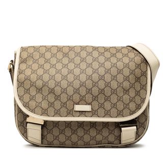Gucci Pre-owned Womens Gg Supreme Crossbody - Sage Green Textile - One Size