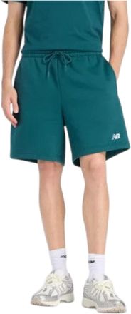 New Balance Sport Essentials Fleece Shorts in Green/White Men