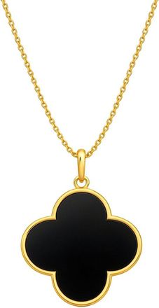 Gabi Rielle Femme Felling 14K Plated Black Agate Stackable Necklace