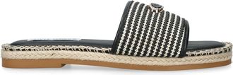 Steve Madden Womens Tropics Black Raffia Sliders Fabric - Size UK 6