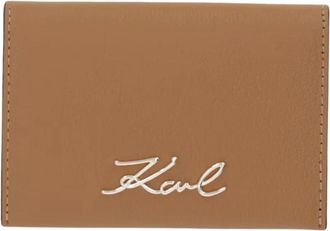 Karl Lagerfeld Kaarthouder - Dames - Portefeuilles - Bruin - ONE Size - Leer - Accessoires