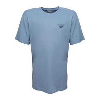 Emporio Armani Camiseta de Algod&oacute;n con Logo Delantero - Tops - Hombre - Azul - 2XL