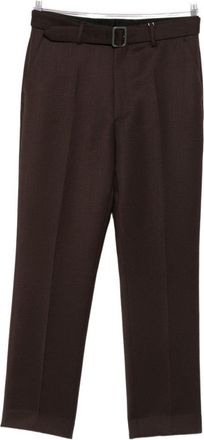 Maison Margiela Tailored Brown Trousers With Square Buckle
