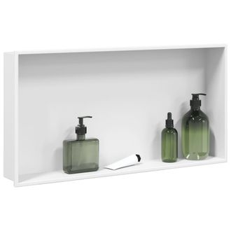 vidaXL Nicchia Per Doccia Bianco Opaco 62x32x9cm In Acciaio Inox - Vidaxl