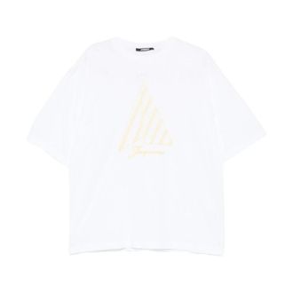 Jacquemus Tops, Heren, Wit, XL, Graphic Print T-Shirt