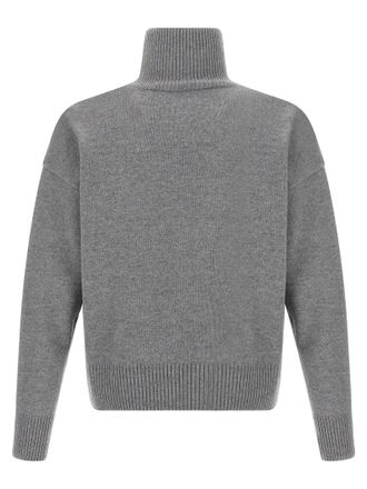 Ami Puff Logo Turtleneck Sweater - Grey