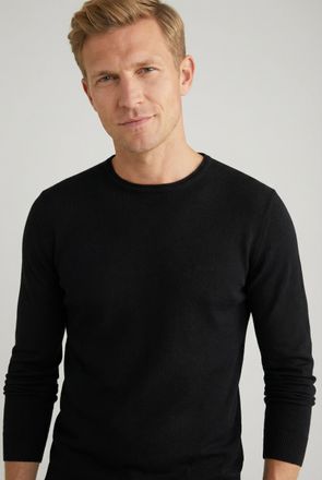 Joop Rundhalspullover JOOP Denny, Herren, Gr. XL, dunkelblau, Strick, Obermaterial: 100% Wolle, unifarben, regular fit normal, Rundhals, elastischer Bund, 