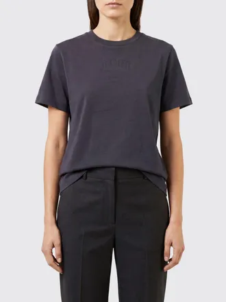 Ganni T-shirt slim fit in cotone con logo tono su tono