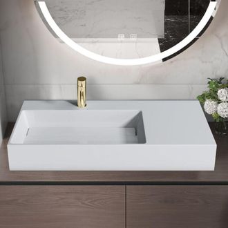 Rea lavabo de conglomerado archi 90 cm white