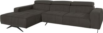 Domo Collection Ecksofa »Trento L-Form, mit Kufenfuss oder Einzelfuss« wahlweise mit Kopfteilverstellung, Recamiere links/rechts bestellbar