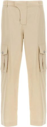 Balmain Straight Trousers, male, Beige, XL, Cotton Cargo Trousers