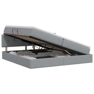 vidaXL Cama Con Almacenamiento Y Colch&oacute;n Gris Claro 200 X 200 Cm Vidaxl