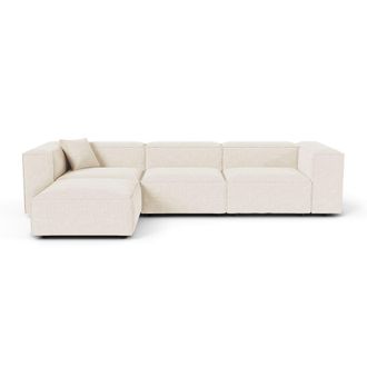 Sia Home Sof&aacute; esquinero modular 5-6 plazas terciopelo chenilla crema