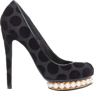Nicholas Kirkwood Casati velvet pearl platform pumps