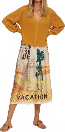 Me369 Elizabeth Printed Midi Skirt In Multicolor