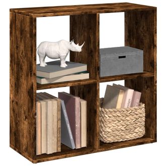 Berkfield Home Room Divider Bookcase Smoked Oak 69.5x29x69.5 cm Engineered Wood in Brown
