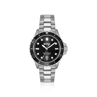 BOSS TROPER SPORT Black-dial watch with steel bracelet