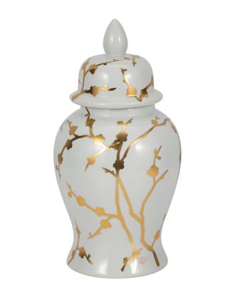 Sagebrook Home 14In Cherry Blossom Temple Jar