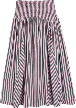 Damson Madder Layla Striped Cotton Midi Skirt - Multicoloured - 16 (UK16 / XL)