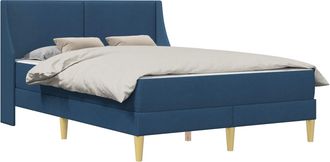 vidaXL Estructura De Cama Con Colch&oacute;n Azul 120 X 190 Cm Poli&eacute;ster Vidaxl