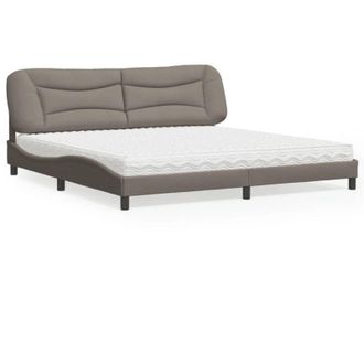 vidaXL Cama Con Colch&oacute;n Hvar Tela Gris Taupe 200x200 Cm Vidaxl