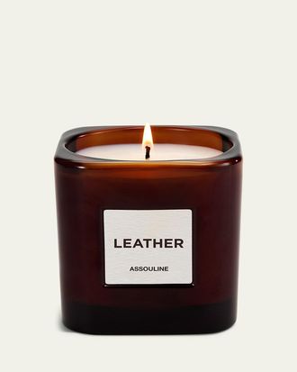 ASSOULINE Leather Candle, 8 oz