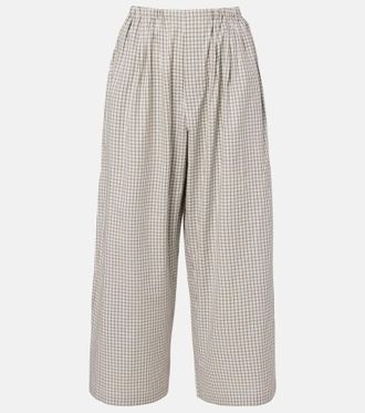 Proenza Schouler White Label Meadow checked cotton wide-leg pants