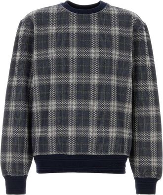Burberry Checked Cotton-Blend Sweater, Size Small