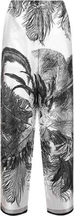 The Attico Palazzo broek met verenprint - Wit