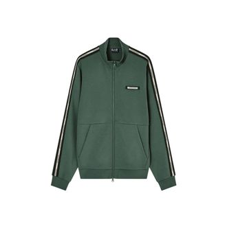 Emporio Armani Sweatshirt met ronde hals - Heren - Vesten met rits - Groen - S - Katoen - Hoodies & sweatvesten