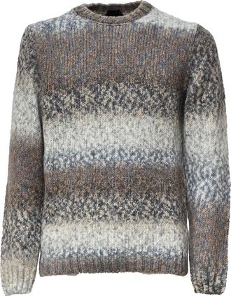 Dondup Trui met ronde hals - Heren - Ronde hals truien - Veelkleurig - S - Leer - Truien & Vesten