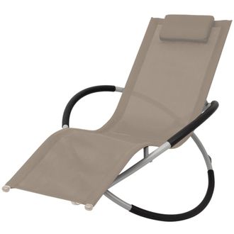 vidaXL Tumbona Geom&eacute;trica De Jard&iacute;n Acero Gris Taupe Vidaxl