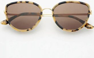 Freyrs Eyewear Womens Luna Acetate Cat Eye Sunglasses In Milky Tortoise