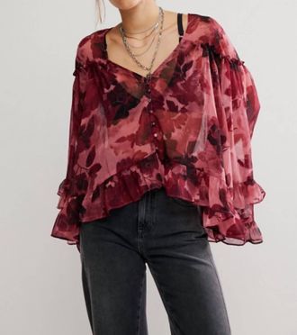 Free People Day Dreaming Blouse In Red