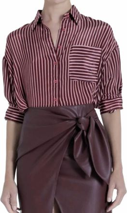 Karina Grimaldi Malaga Striped Top In Cherry Stripe