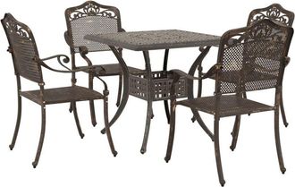 vidaXL Garden Table Set 5 pcs Bronze Cast Aluminium vidaXL