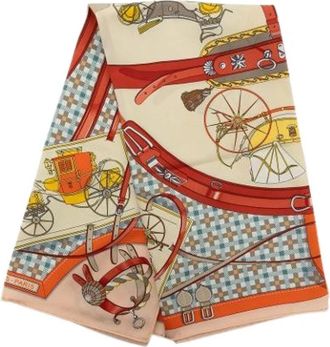 Herm&egrave;s Pre-owned Les Voitures Nouvelles Sjaal - Dames - Vintage Accessoires - Veelkleurig - ONE Size - Vintage