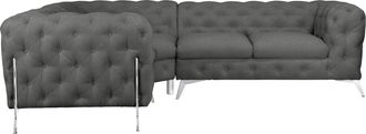 HOME AFFAIRE Chesterfield-Sofa »Amaury L-Form« Chesterfield-Optik, Breite/Tiefe je 262 cm, Fussfarbe wählbar