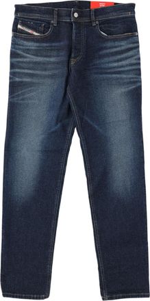 Diesel Indigo Distressed Straight-Leg Cotton Jeans