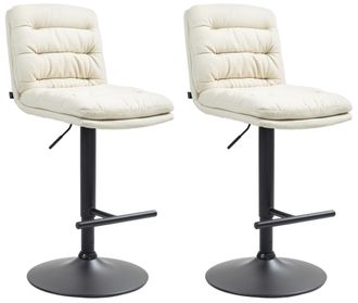 Clp Clp - Lote De 2 Taburetes De Bar De Tela Damar Crema Negro